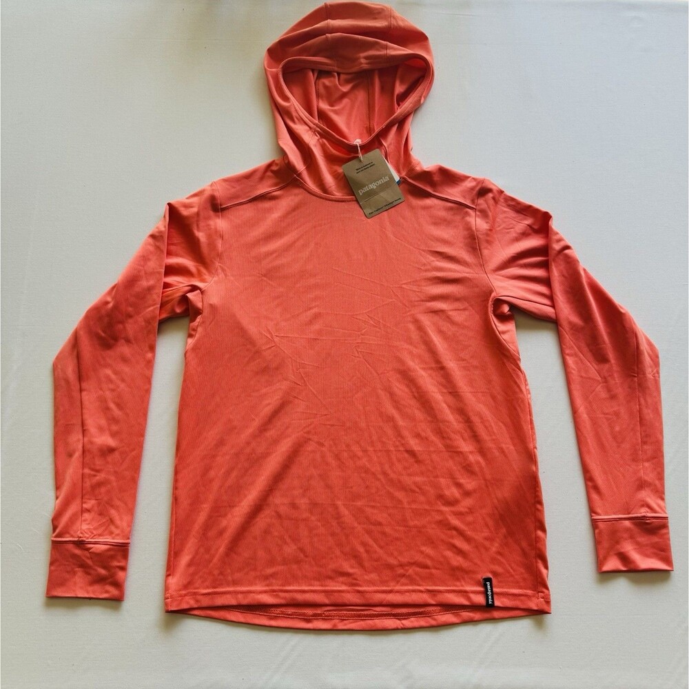 NWT Patagonia Kids Capilene Silkweight Hoody L 12 Coho Coral Sun Hoodie 62390